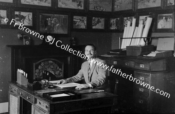 DUNSANY CASTLE  COL PLUNKETT IN HIS OFFICE